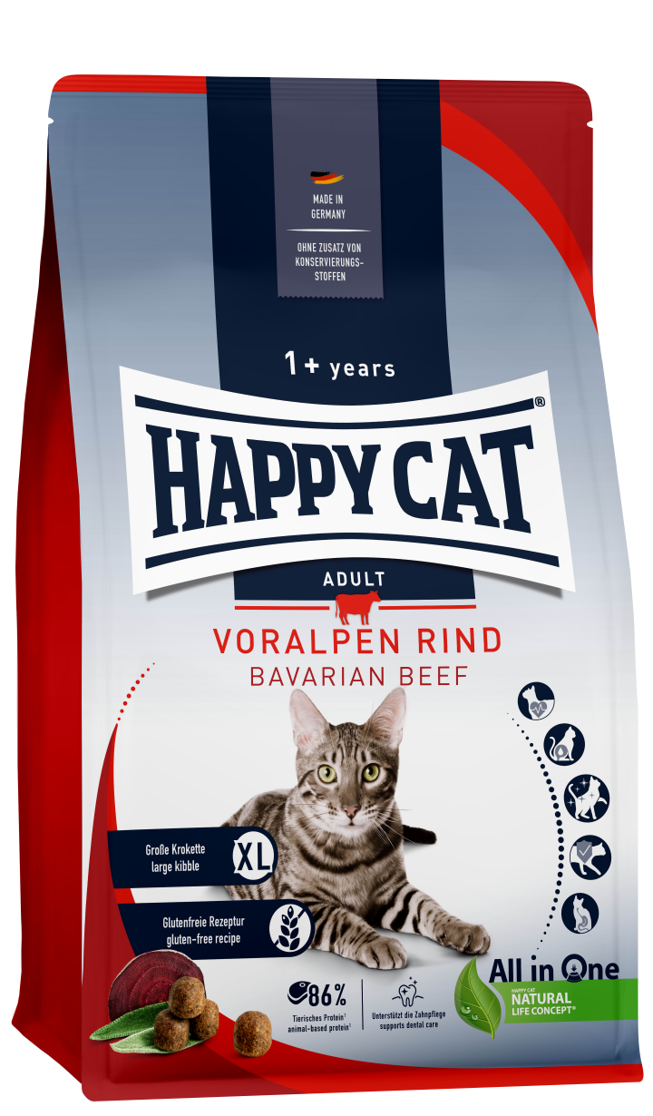HAPPY CAT Katzen-Trockenfutter Culinary Adult Voralpen-Rind